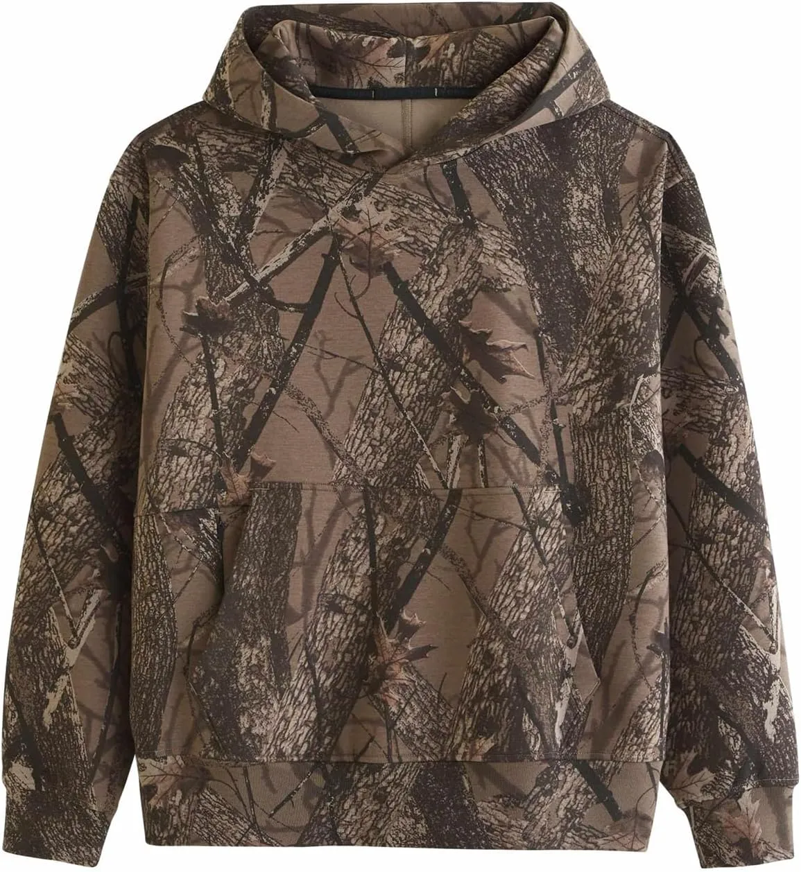 Camo Hoodie Womens Maple Leaf Print Oversized Hooded Sweatshirt Long Sleeve Fleece Pullover Sweatshirts with Pocket