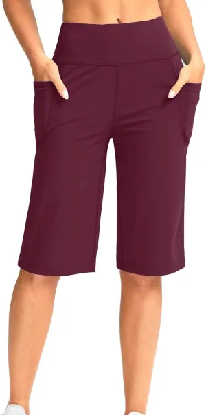 Capri Pants for Women Plus Size Casual Summer Knee Length Wide Leg Yoga Pants Athletic Workout Shorts Capris