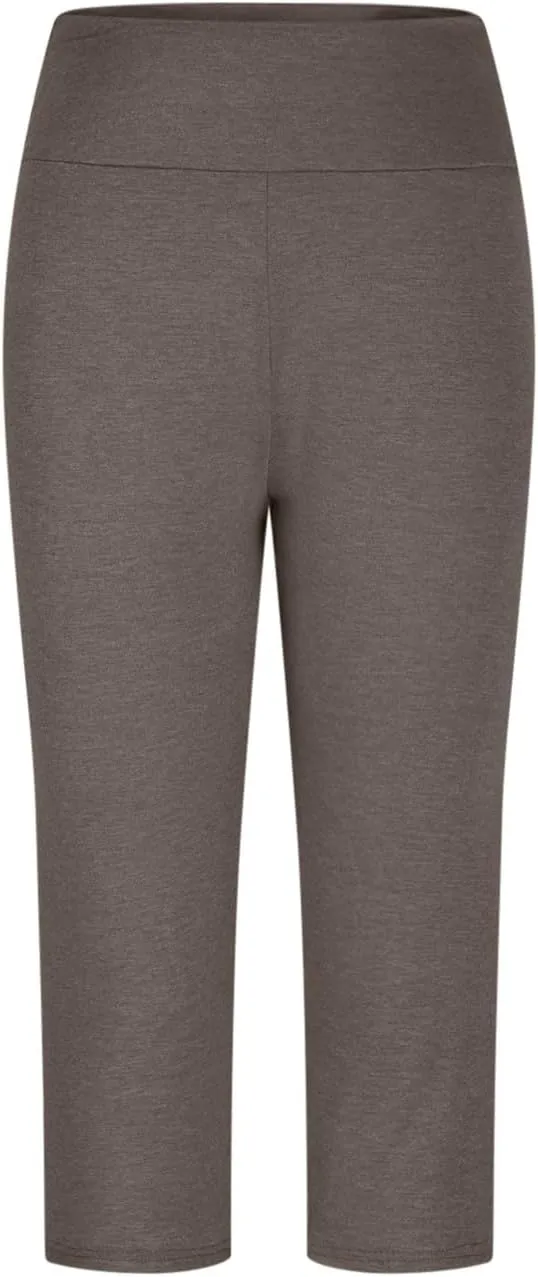 Capri Pants Women Cropped Legging 3/4 Length Plain Cropped Trousers Elasticated Waist Underpants Workout