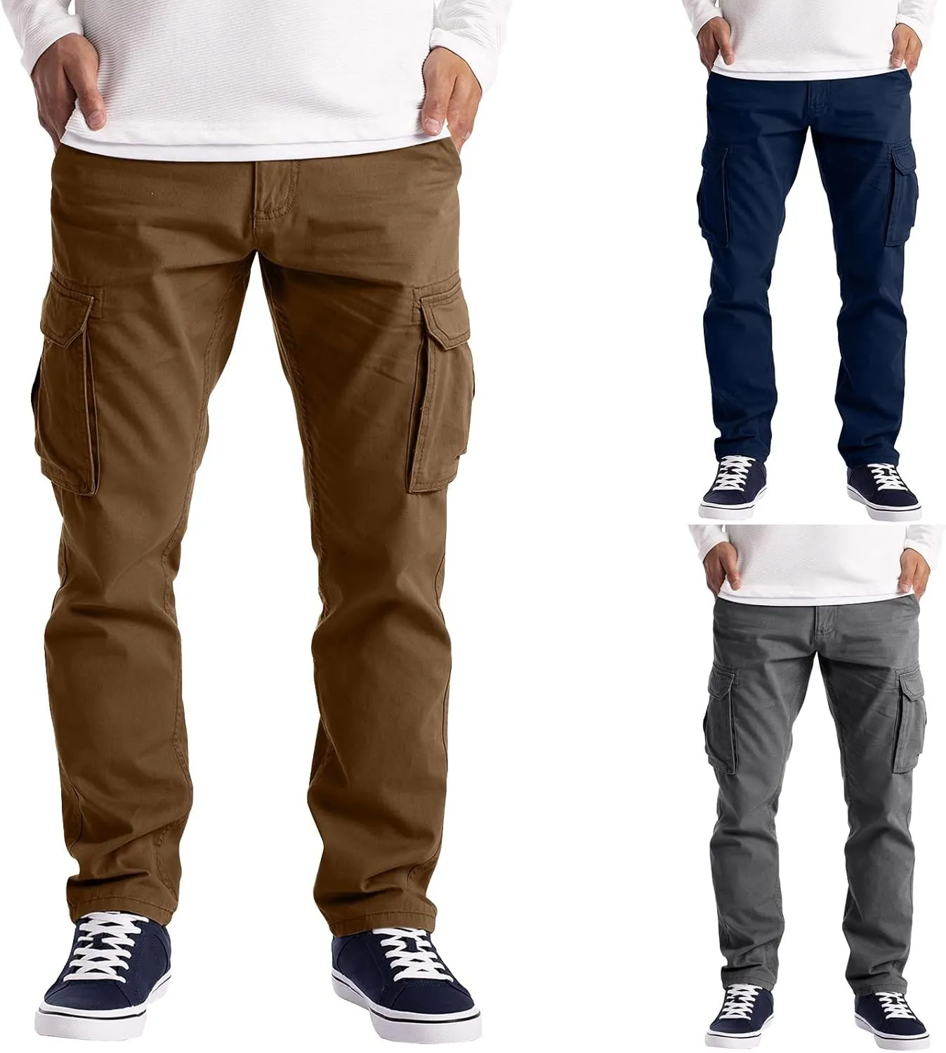 Cargo Pants for Men, Athletic Workout Pants Slim Pants Athletic Sweatpants Trousers with Pockets Long Cargo Pants