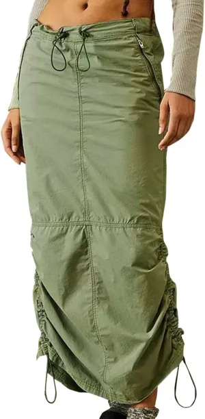 Casual Cargo Skirt for Women High Waisted Skirts Jean Skirt with Pockets Beach A Line Dress for Women's Novelty
