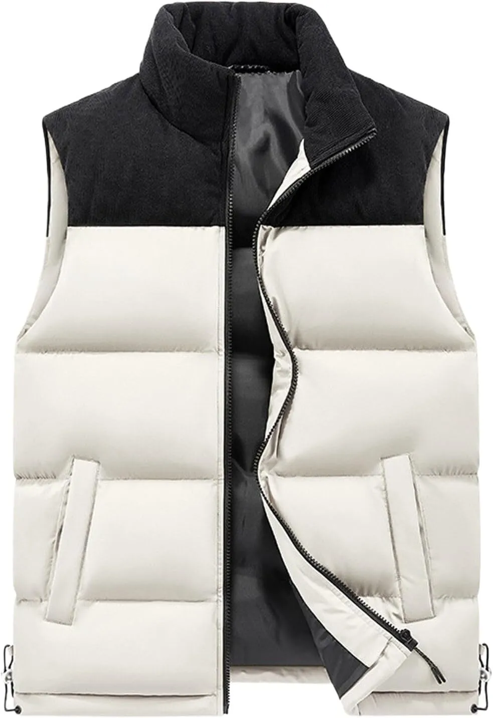 Casual Puffer Vest for Men 2024 Trendy Stand Collar Quilted Vest Outdoor Warm Winter Sleeveless Jacket Outerwear