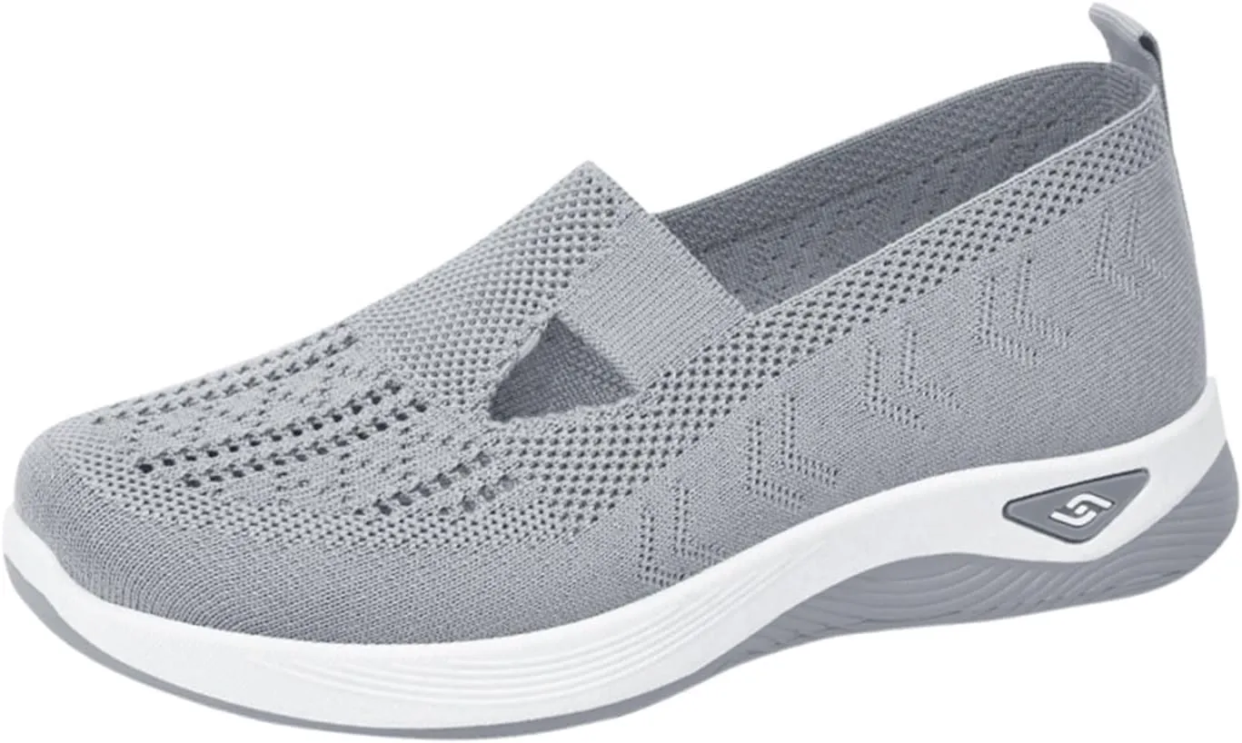 Cathalem Walking Shoes for Women, Women's Woven Orthopedic Breathable Soft Sole Shoes Outdoor Fashion Sneakers