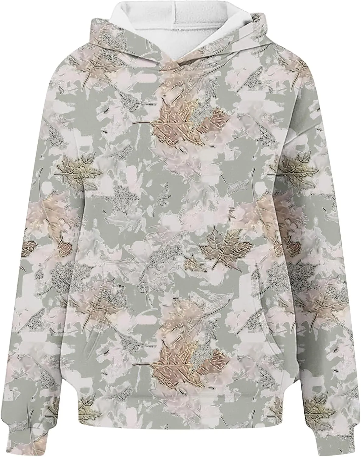 Ceboyel Womens Camo Oversized Hoodies Maple Leaf Hooded Sweatshirt Trendy Cute Hoodie Teen Girls Fashion Clothing 2024