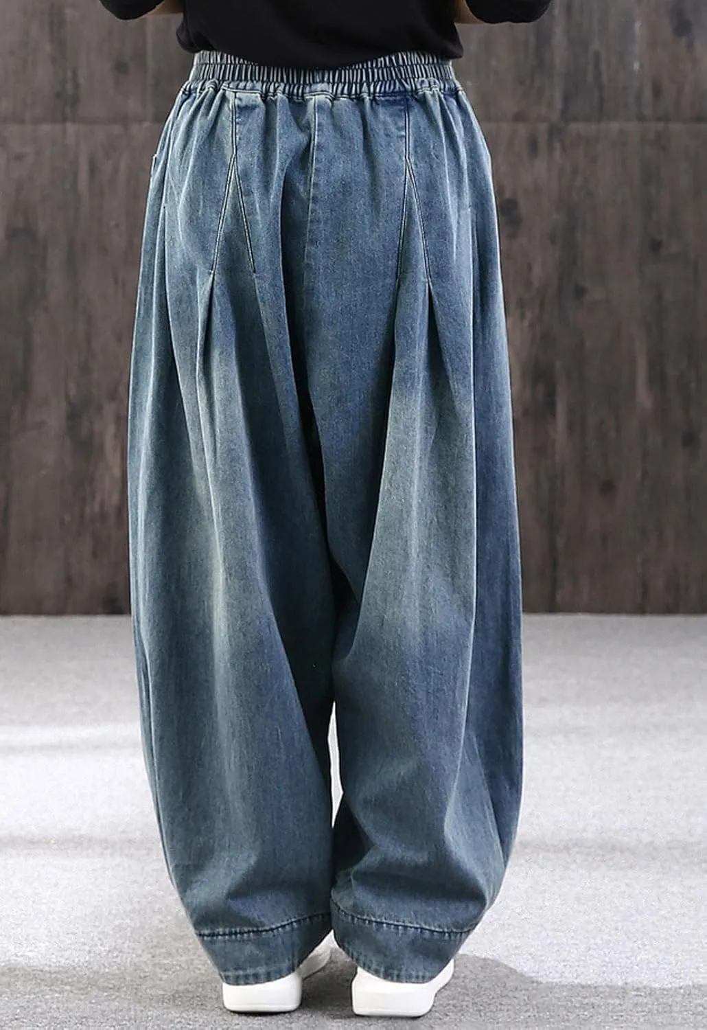 CHARTOU Women Wide Leg Jeans Baggy Y2k Denim Pants Palazzo Jeans Loose Harem Pants Pleated Balloon Barrel Jeans