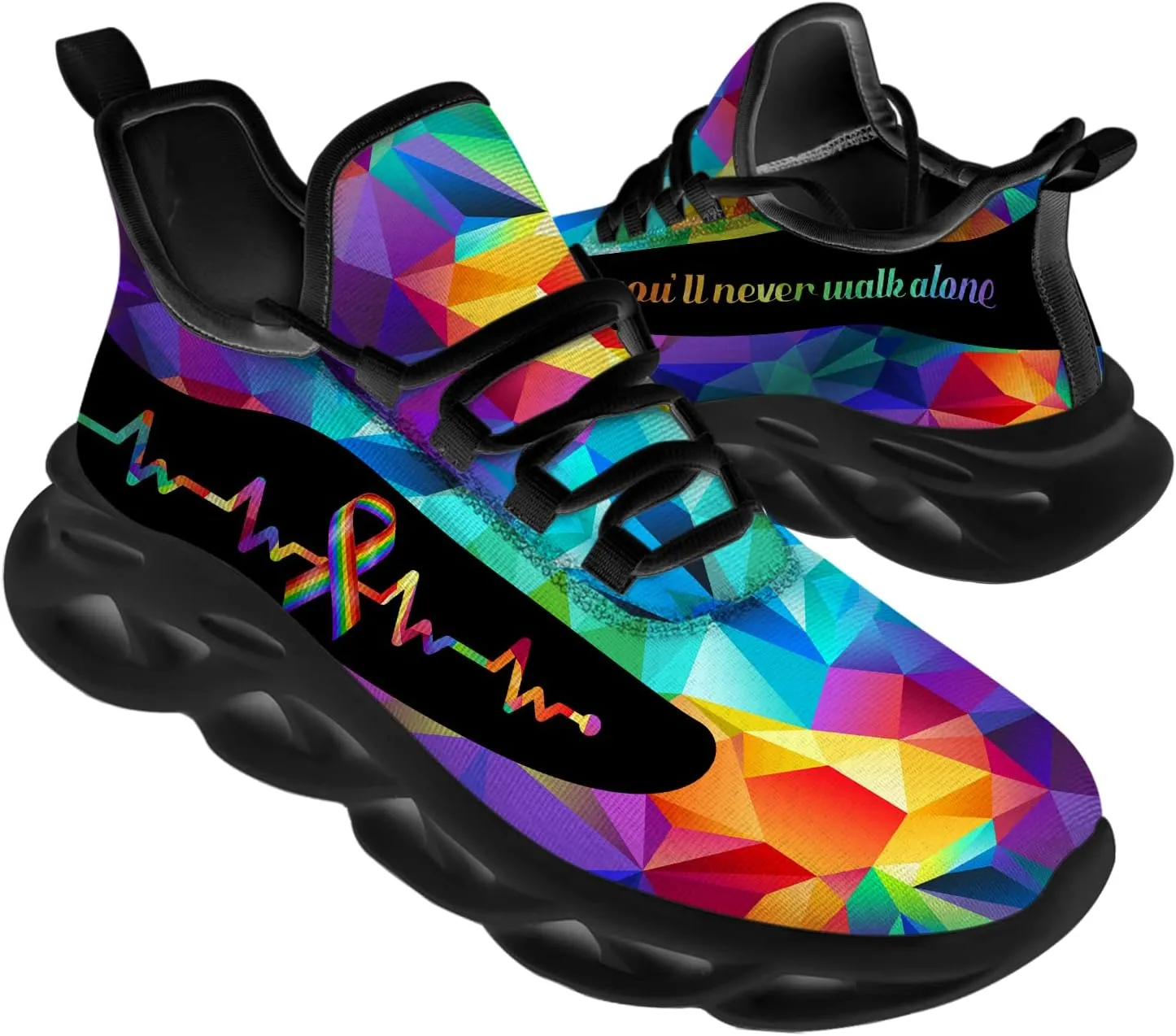 Ciadoon American Flag Shoes for Men Women Road Running Sport Walking Tennis Sneakers 4th of July Shoes Gifts for Him Her
