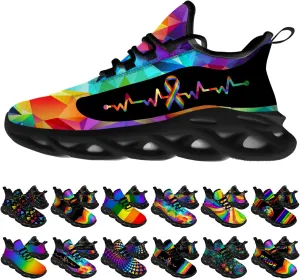 Ciadoon American Flag Shoes for Men Women Road Running Sport Walking Tennis Sneakers 4th of July Shoes Gifts for Him Her