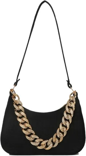 Clutch Purses for Women Elegant Women's Handbag with Metal Chain Stylish Diamond Clutch for Office and Party