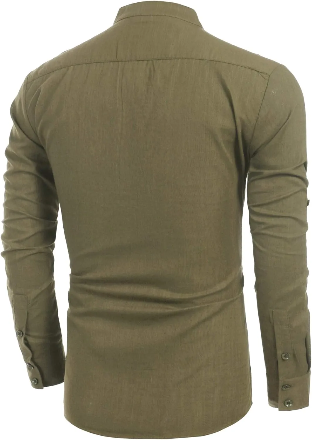 COOFANDY Men's Cotton Linen Henley T-Shirts Long Sleeve Hippie Casual Beach T-Shirts