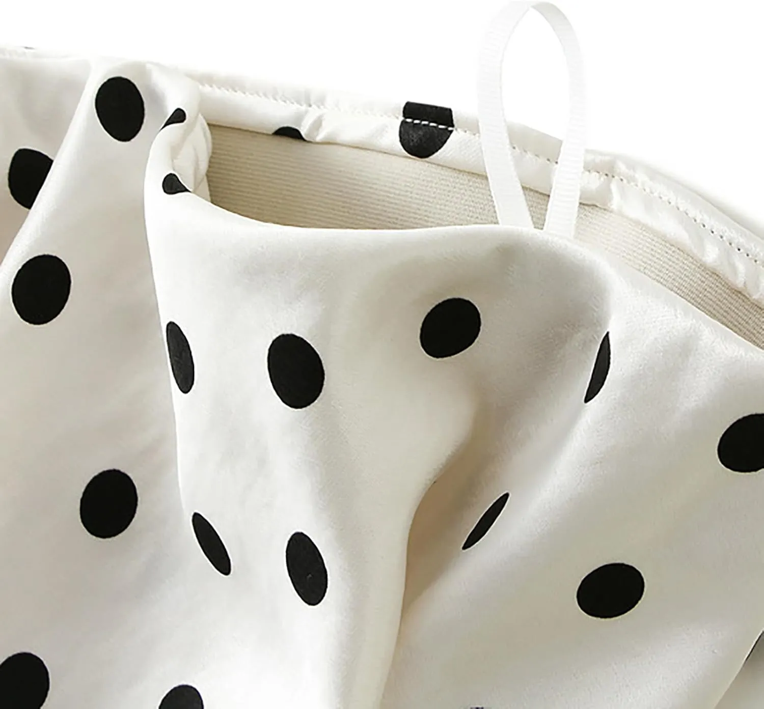 CORIRESHA Women's Elegant Polka Dot Skirt Elasticized Waistband Flowy Maxi Satin Skirt