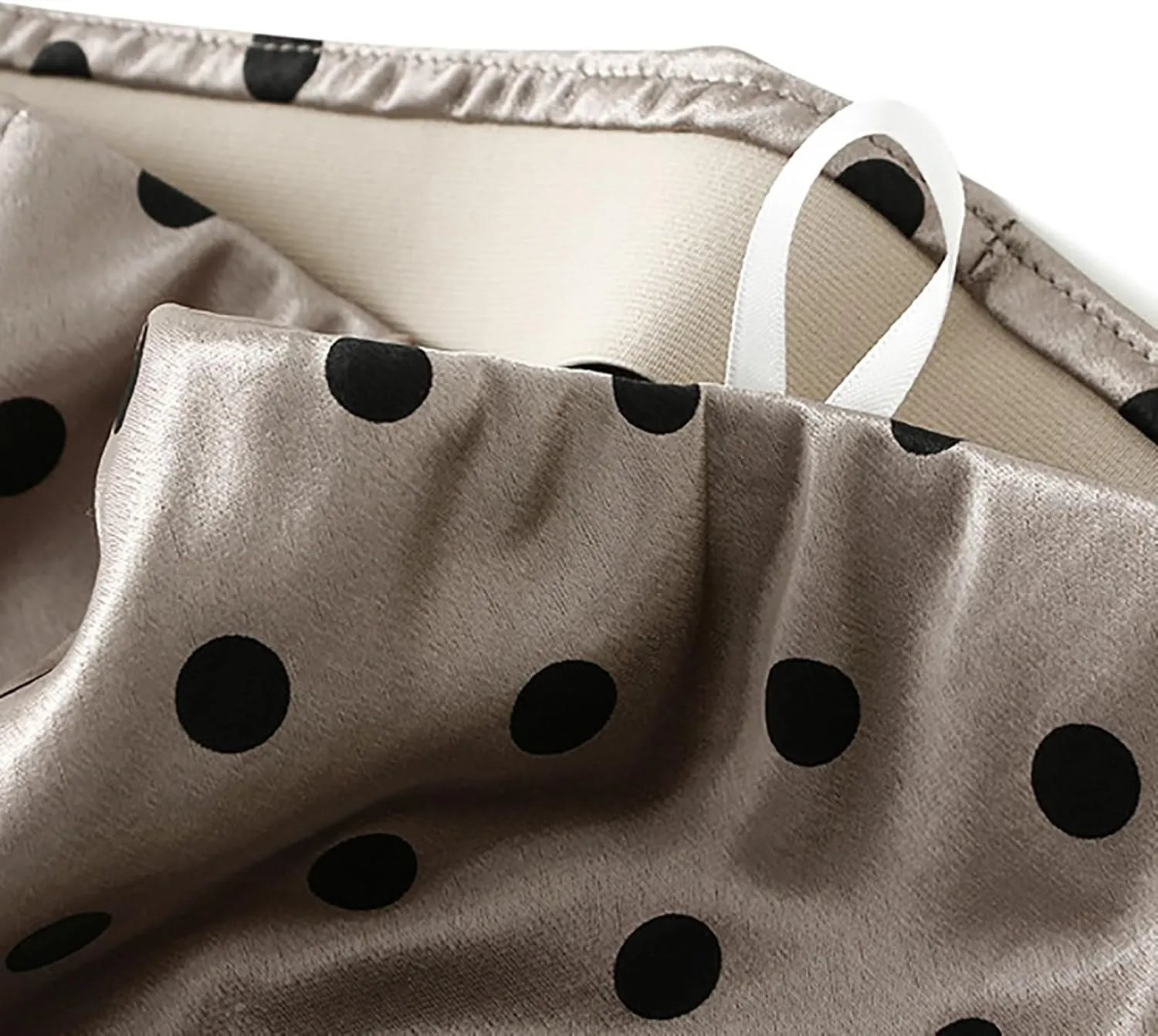CORIRESHA Women's Elegant Polka Dot Skirt Elasticized Waistband Flowy Maxi Satin Skirt