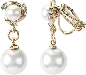 Dangle Stud Pearl Earrings for Women,925 Sterling Sliver Pearl Drop Earrings Party Birthday Jewelry Gifts for Mom Girlfriend