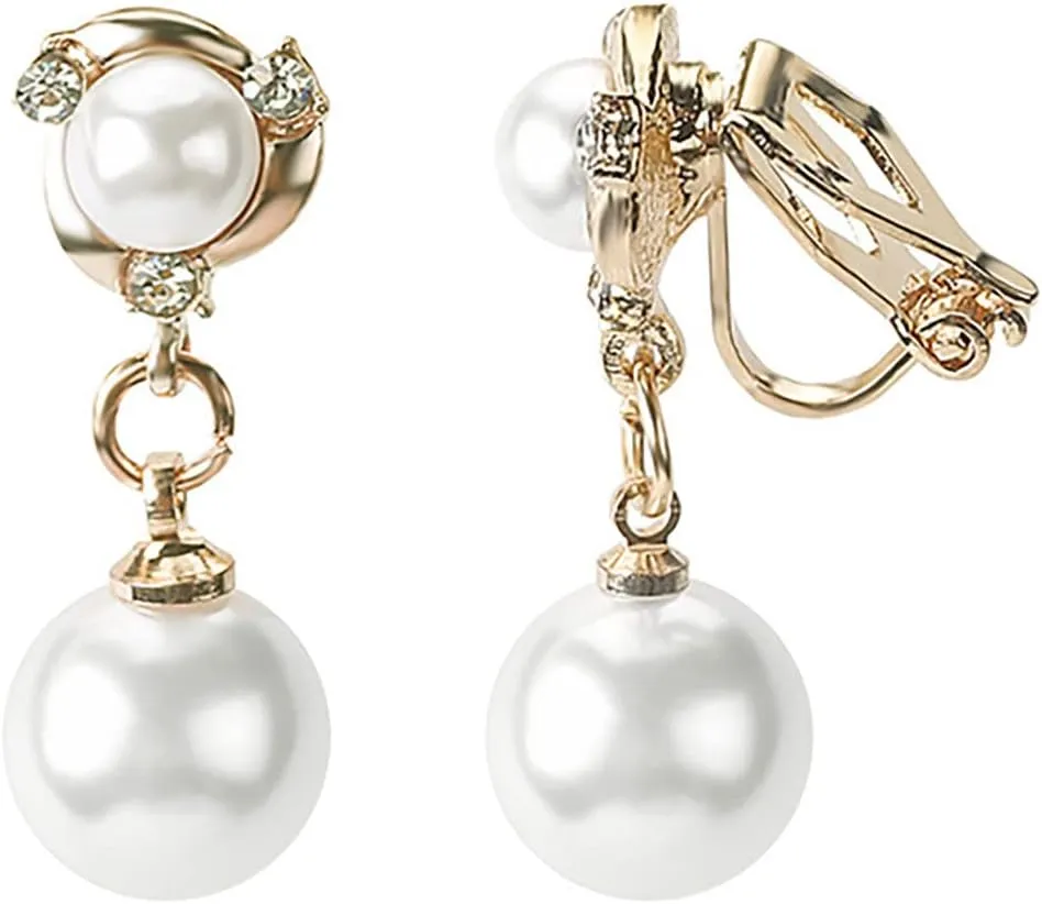 Dangle Stud Pearl Earrings for Women,925 Sterling Sliver Pearl Drop Earrings Party Birthday Jewelry Gifts for Mom Girlfriend