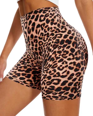 DHSO High Waisted Biker Shorts for Women-5" Tummy Control Fitness Athletic Workout Running Yoga Gym Shorts