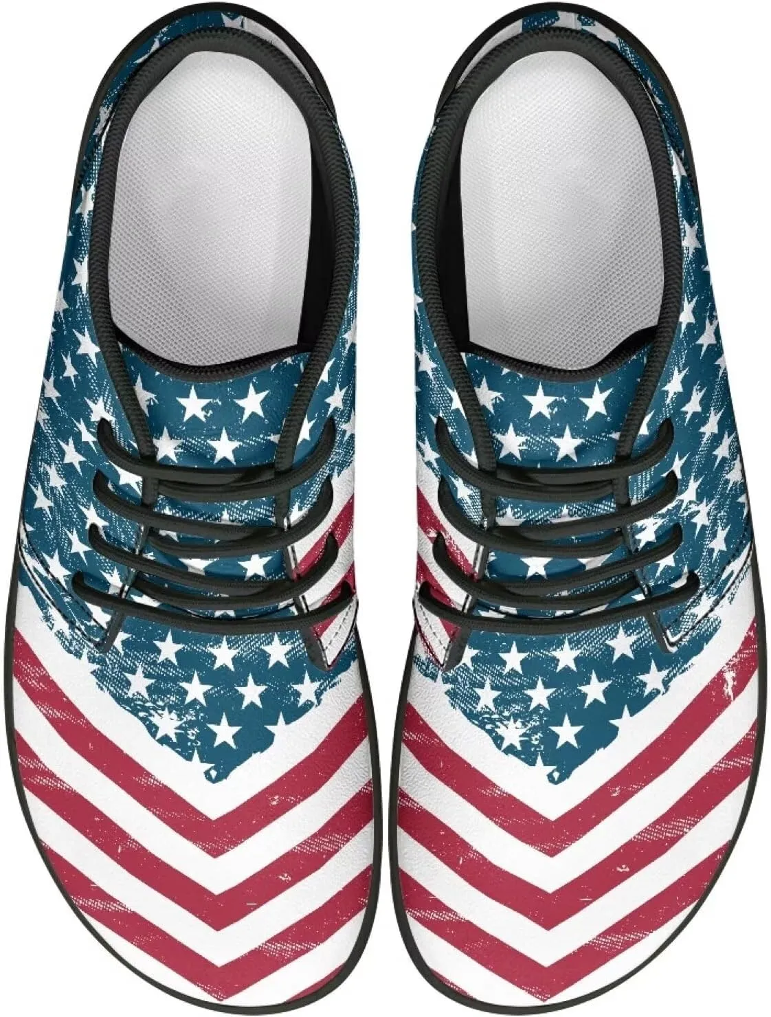Doojoayie Wide Toe Box Sneakers Women Mens Barefoot Shoes with PU Leather for Travel