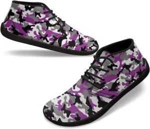 Doojoayie Wide Toe Box Sneakers Women Mens Barefoot Shoes with PU Leather for Travel