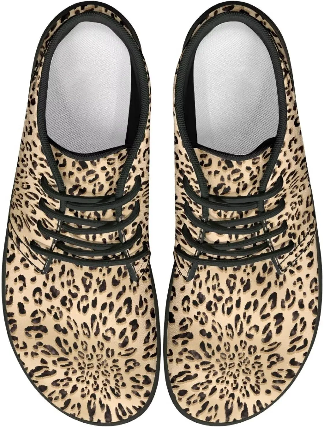 Doojoayie Wide Toe Box Sneakers Women Mens Barefoot Shoes with PU Leather for Travel
