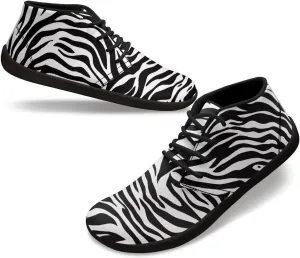 Doojoayie Wide Toe Box Sneakers Women Mens Barefoot Shoes with PU Leather for Travel