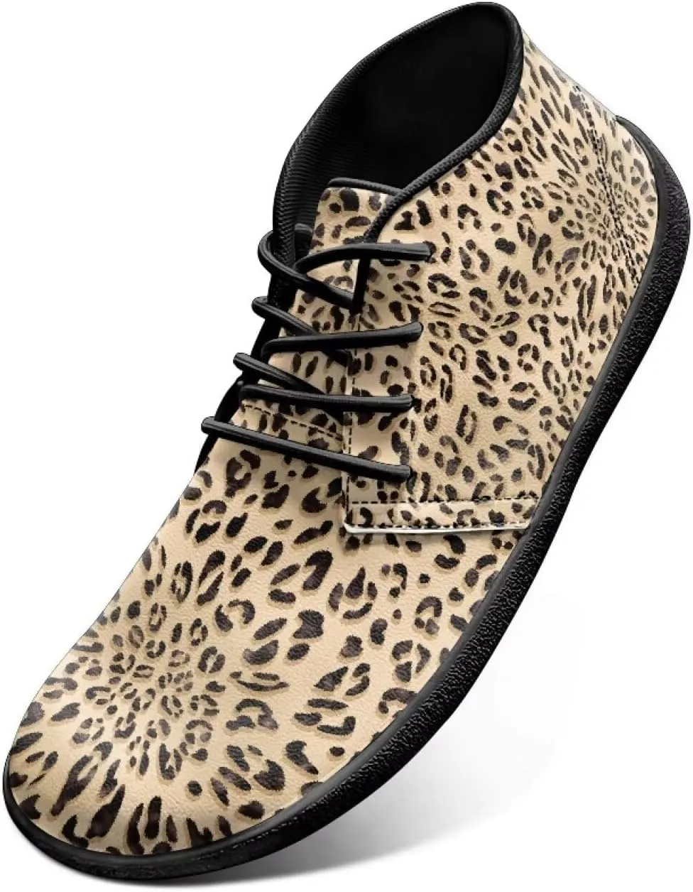 Doojoayie Wide Toe Box Sneakers Women Mens Barefoot Shoes with PU Leather for Travel