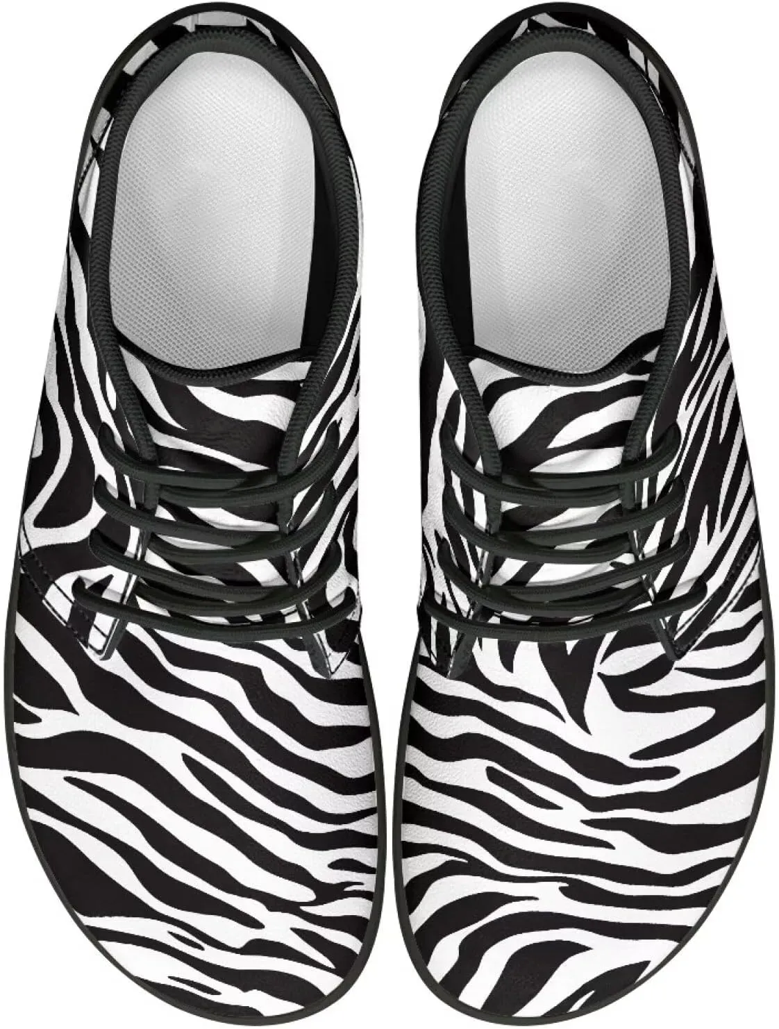 Doojoayie Wide Toe Box Sneakers Women Mens Barefoot Shoes with PU Leather for Travel