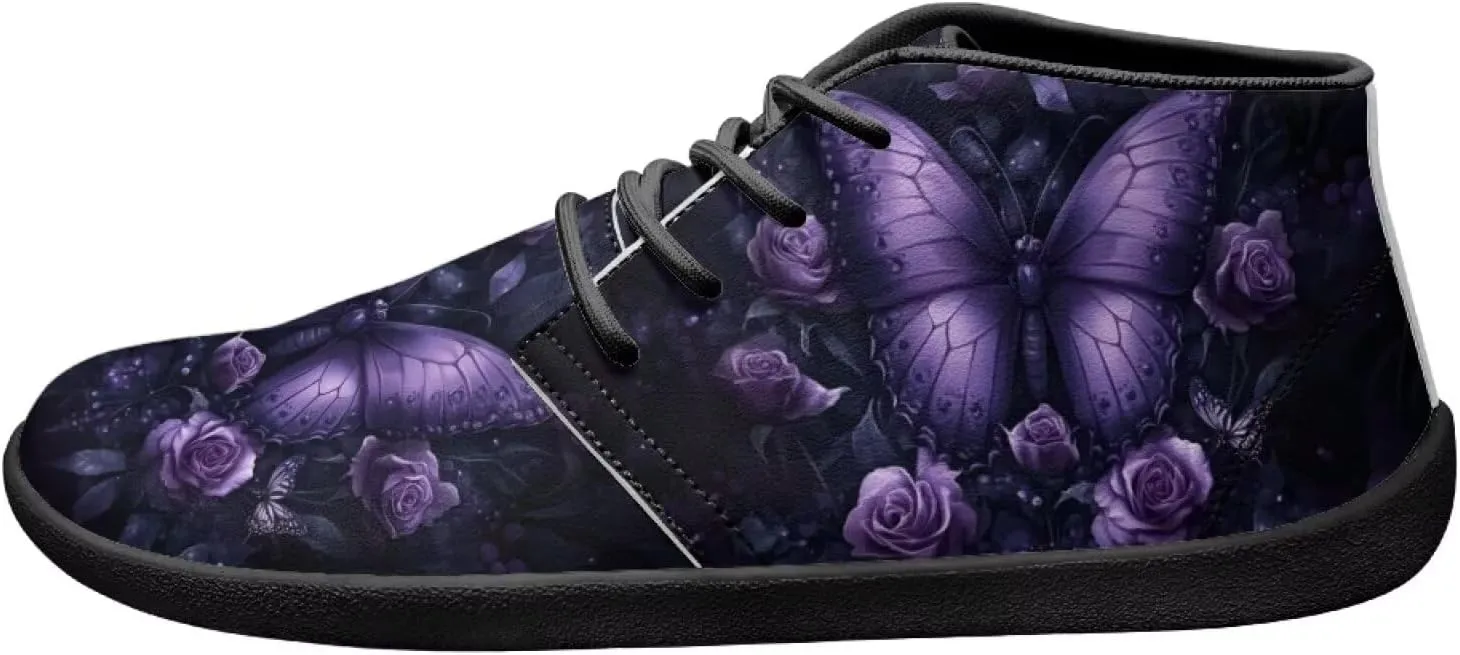 Doojoayie Wide Toe Box Sneakers Women Mens Barefoot Shoes with PU Leather for Travel