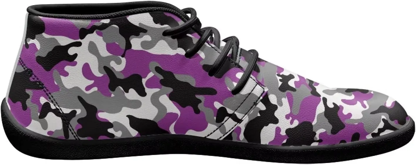 Doojoayie Wide Toe Box Sneakers Women Mens Barefoot Shoes with PU Leather for Travel