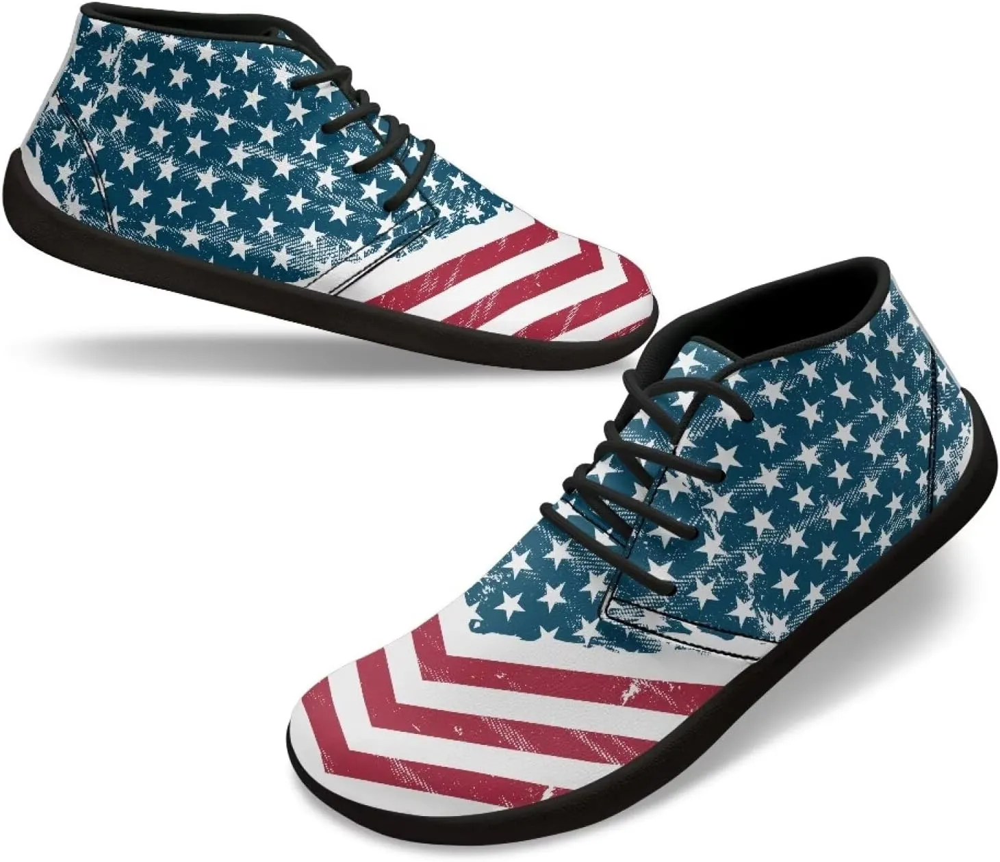 Doojoayie Wide Toe Box Sneakers Women Mens Barefoot Shoes with PU Leather for Travel