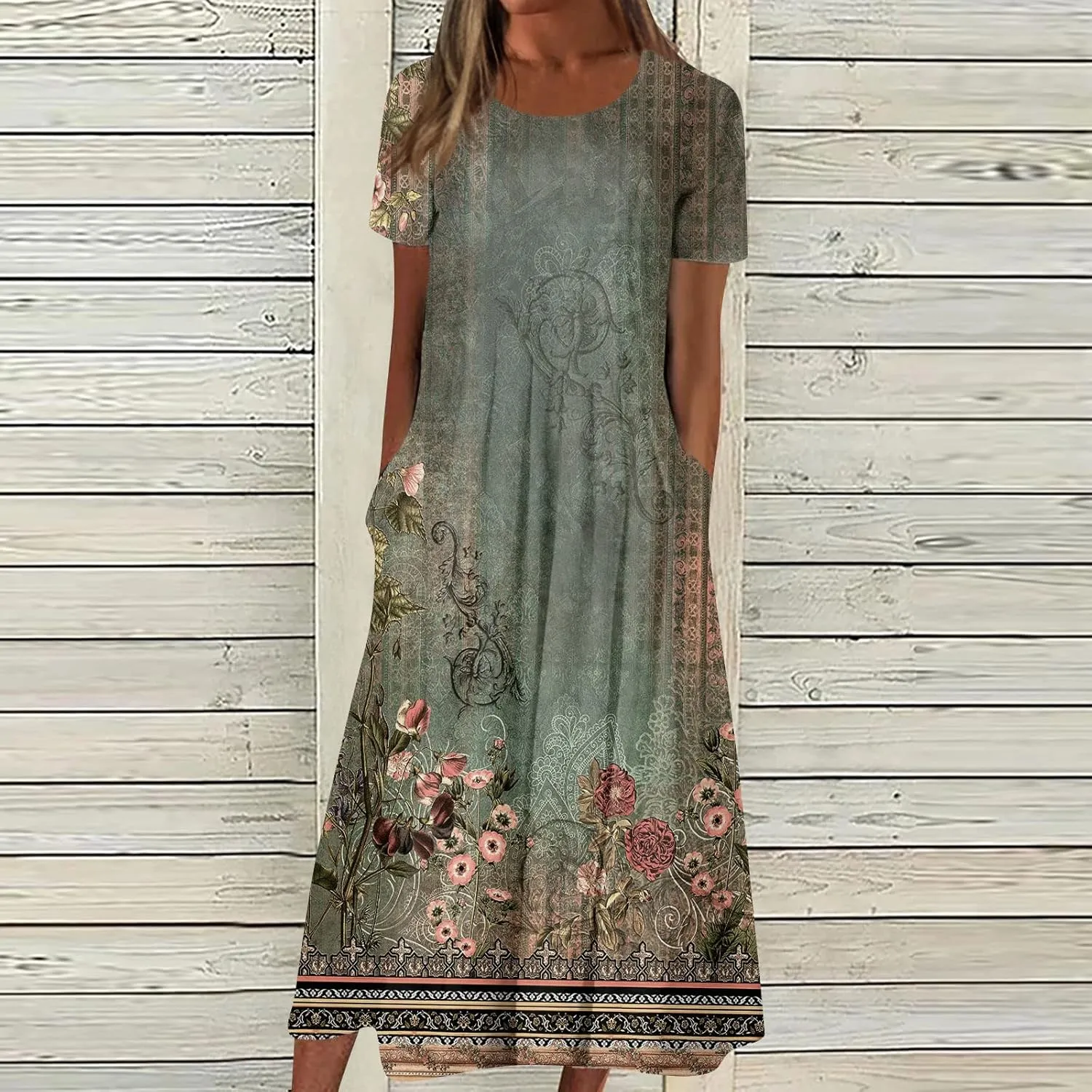DPKLAD Women's Boho Formal Dresses for Women SummerDresses for Women 2025 Spring Dresses with Pockets