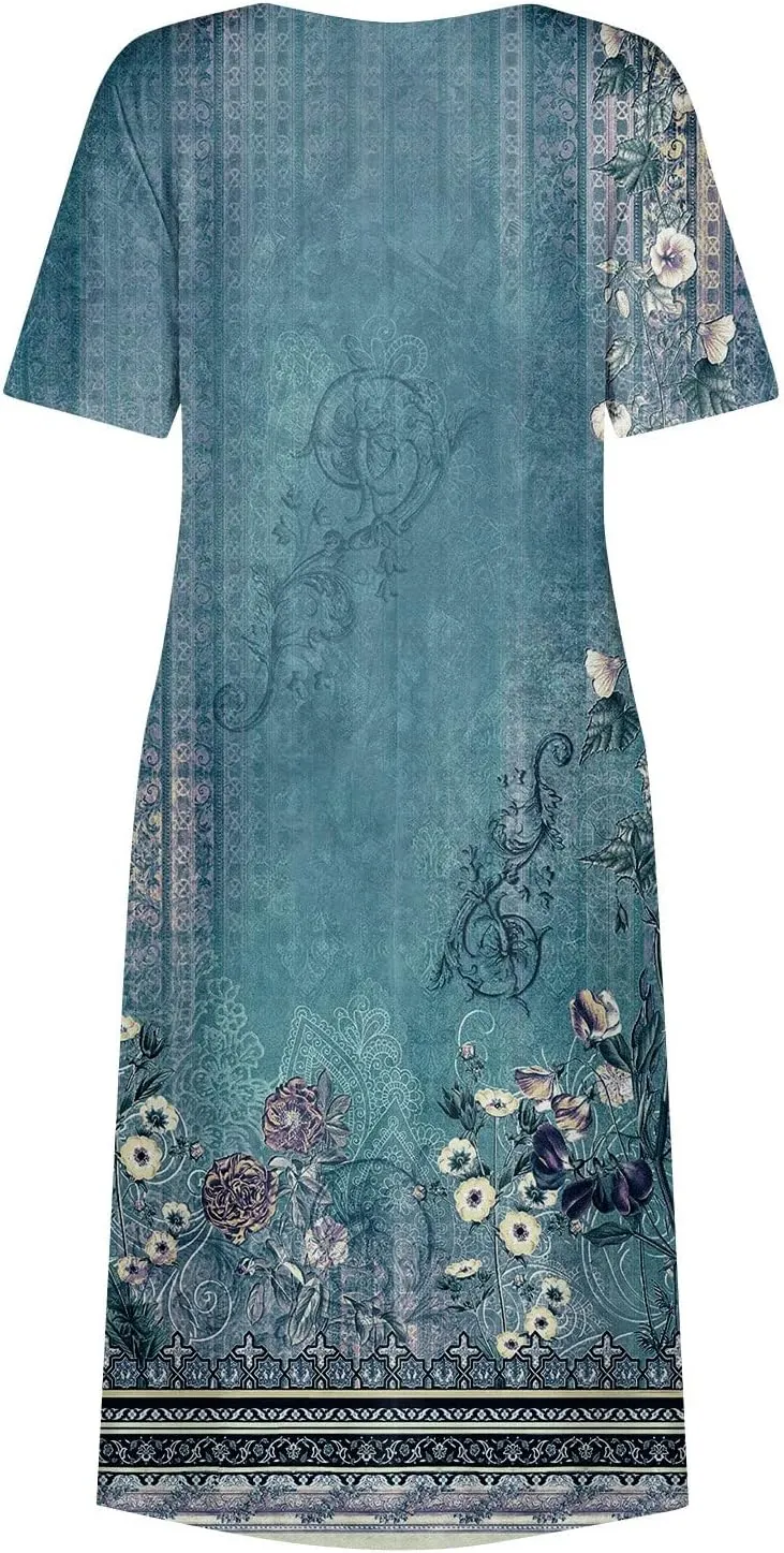 DPKLAD Women's Boho Formal Dresses for Women SummerDresses for Women 2025 Spring Dresses with Pockets