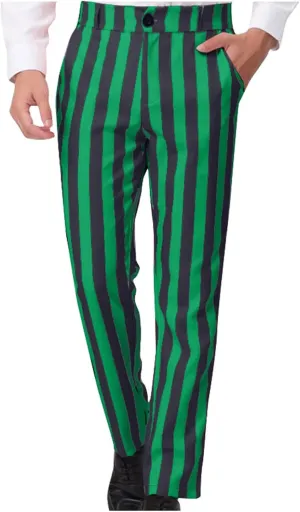 Dress Pants for Mens Stylish Stretch Dress Pants Slim Fit Striped Color Block Pants Casual Business Golf Pants