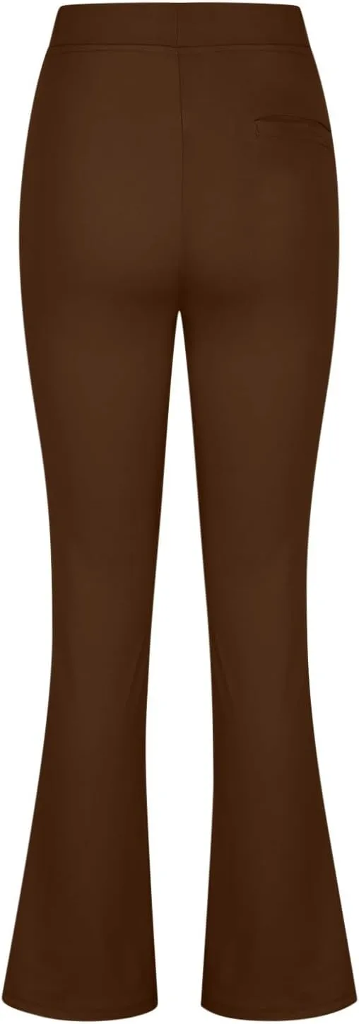 Dressy Casual Pants for Women Business Work Office Pants High Waist Athletic Workout Leggings Pants Flare Yoga Pants