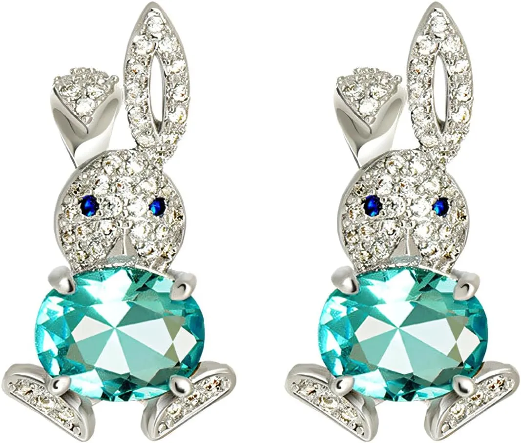 Easter Earrings for Women Easter Bunny Earrings Rabbit Huggie Hoop Earrings Sparkly Crystal Bunny Dangle Earrings Bunny Easter Earrings Easter Gifts Easter Holiday Dress Outfit Accessories for Her