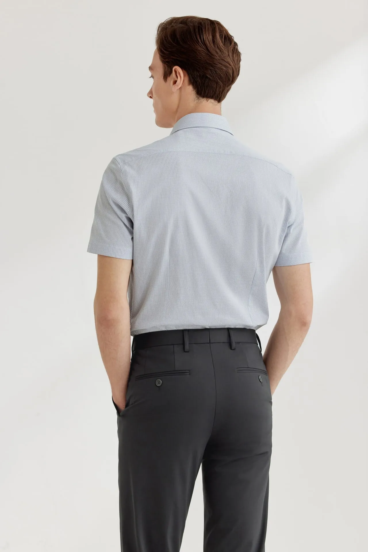 Easy Care Stretch Check Shirt in Smart Fit Short Sleeve