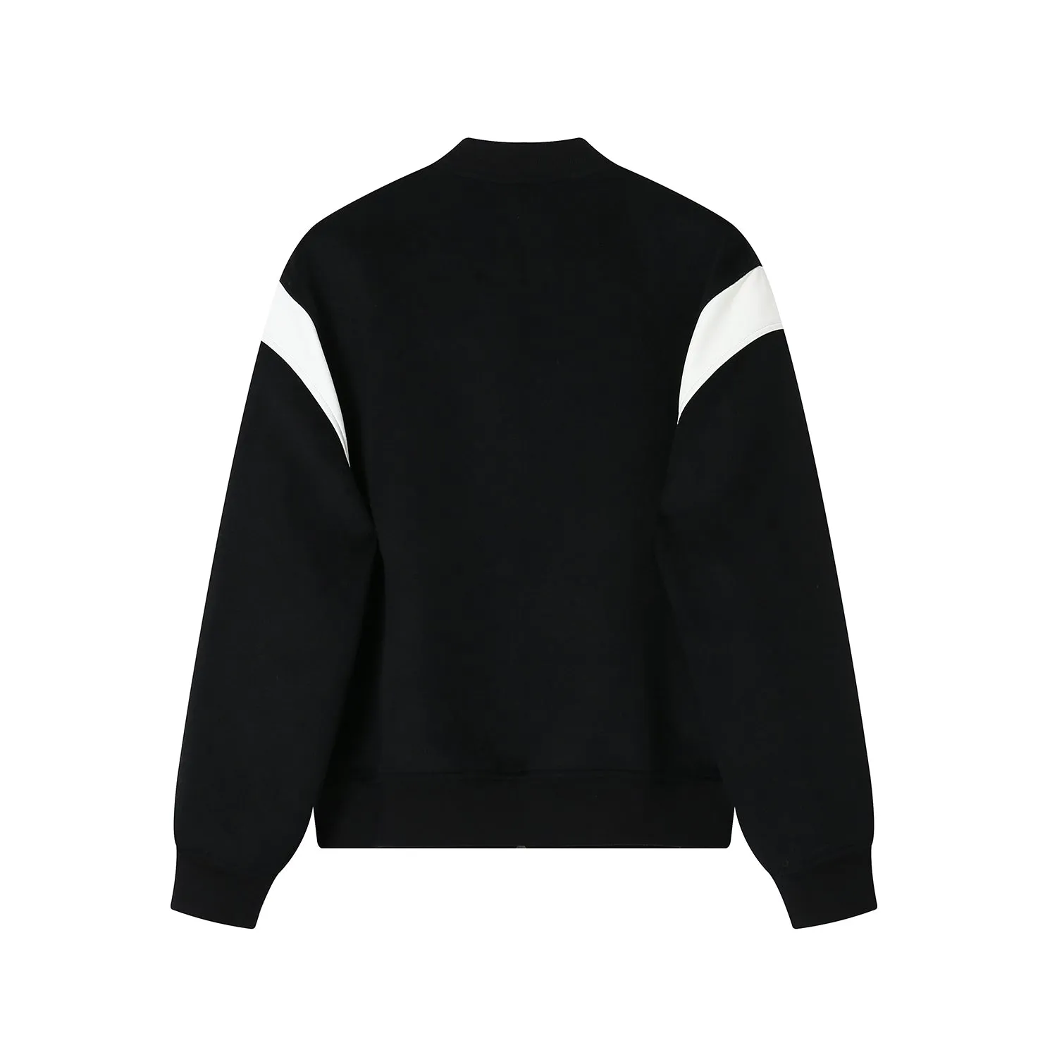 Eco Leather And Wool Baseball Jacket In Black