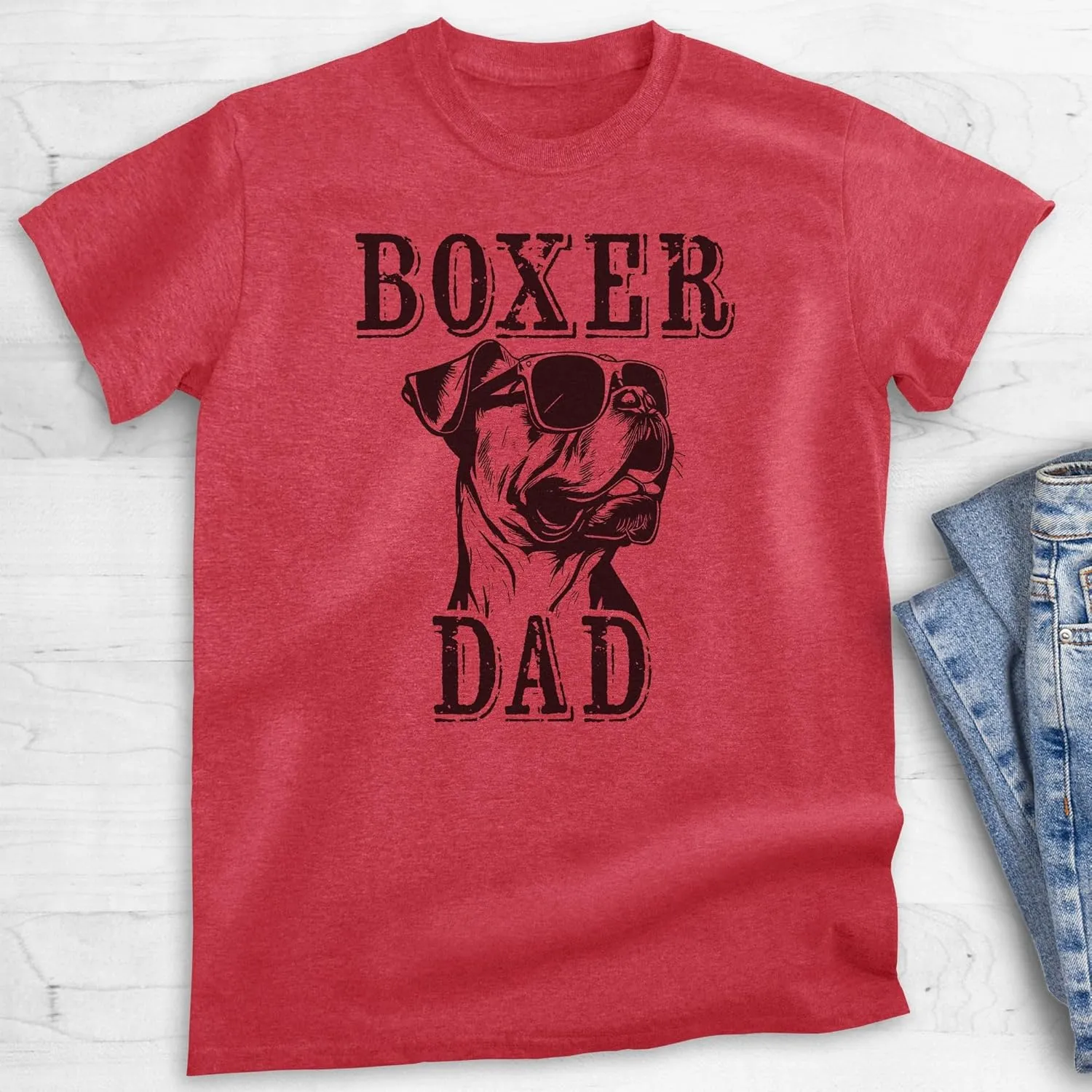 EVERTREE CLOTHING Boxer Dad T-Shirt, Unisex Men's Shirt, Boxer Dog Owner, Best Dog Dad Gift