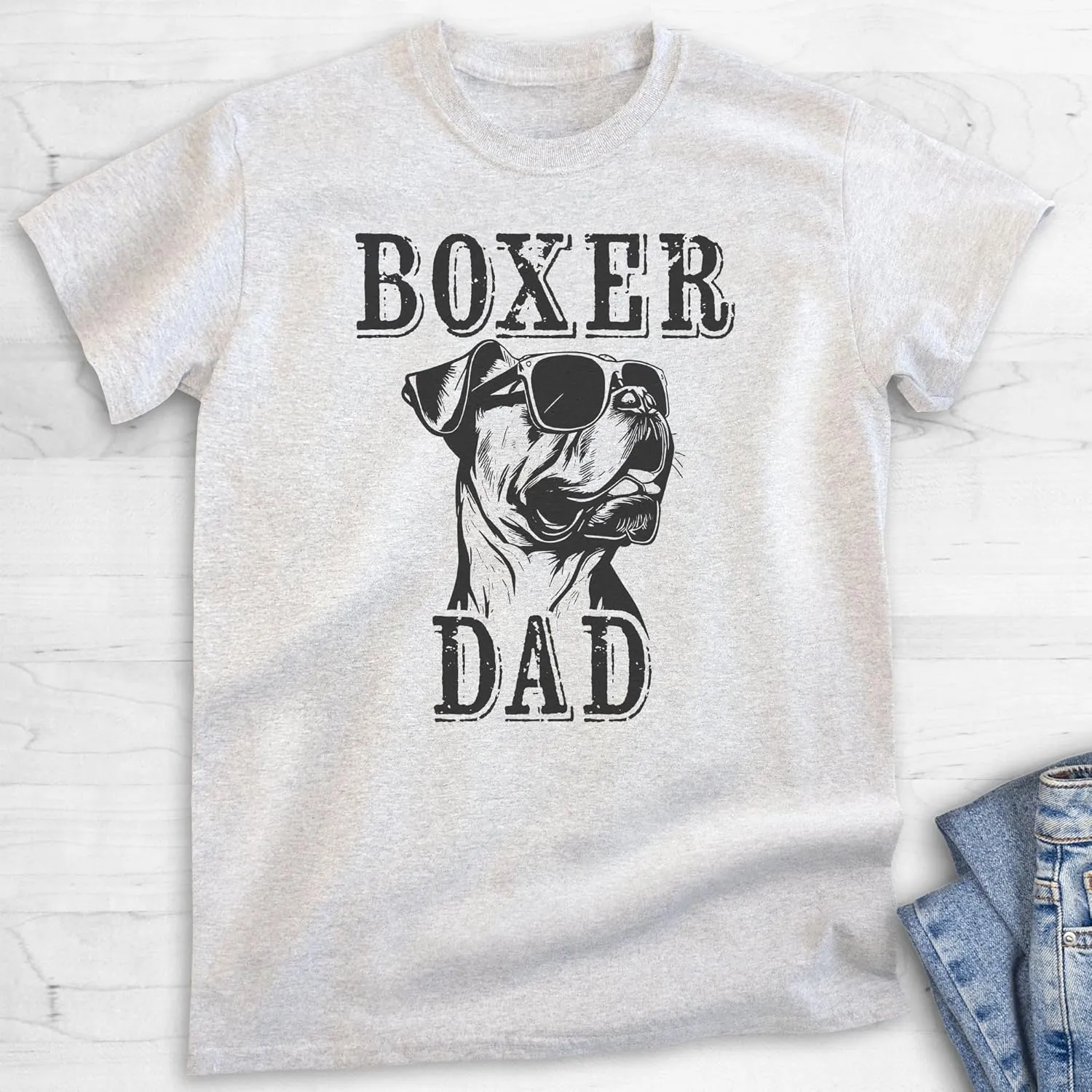 EVERTREE CLOTHING Boxer Dad T-Shirt, Unisex Men's Shirt, Boxer Dog Owner, Best Dog Dad Gift