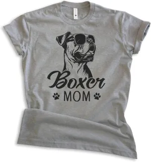EVERTREE CLOTHING Boxer Mom T-Shirt, Unisex Women's Shirt, Boxer Dog Owner, Best Dog Mom Gift