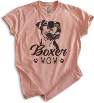 EVERTREE CLOTHING Boxer Mom T-Shirt, Unisex Women's Shirt, Boxer Dog Owner, Best Dog Mom Gift