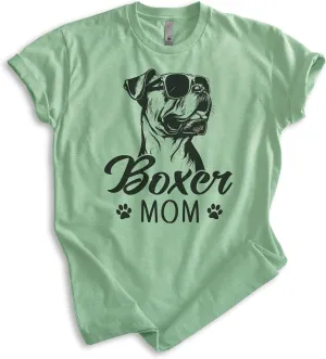 EVERTREE CLOTHING Boxer Mom T-Shirt, Unisex Women's Shirt, Boxer Dog Owner, Best Dog Mom Gift