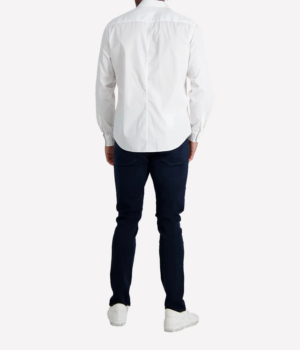Finbar Woven Button Up Shirt in White Super Luxe