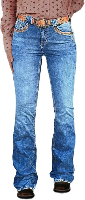 Flamingals Women's Boot Cut Jeans Trendy Tummy Control Jeans Stretch Straight Leg Skinny Jeans