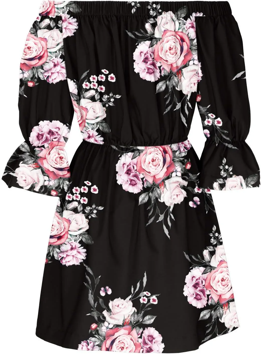 Floral Boho Mini Dresses for Women Sexy Off Shoulder Ruffle Short Dress 2025 Summer Corset Beach Sundresses