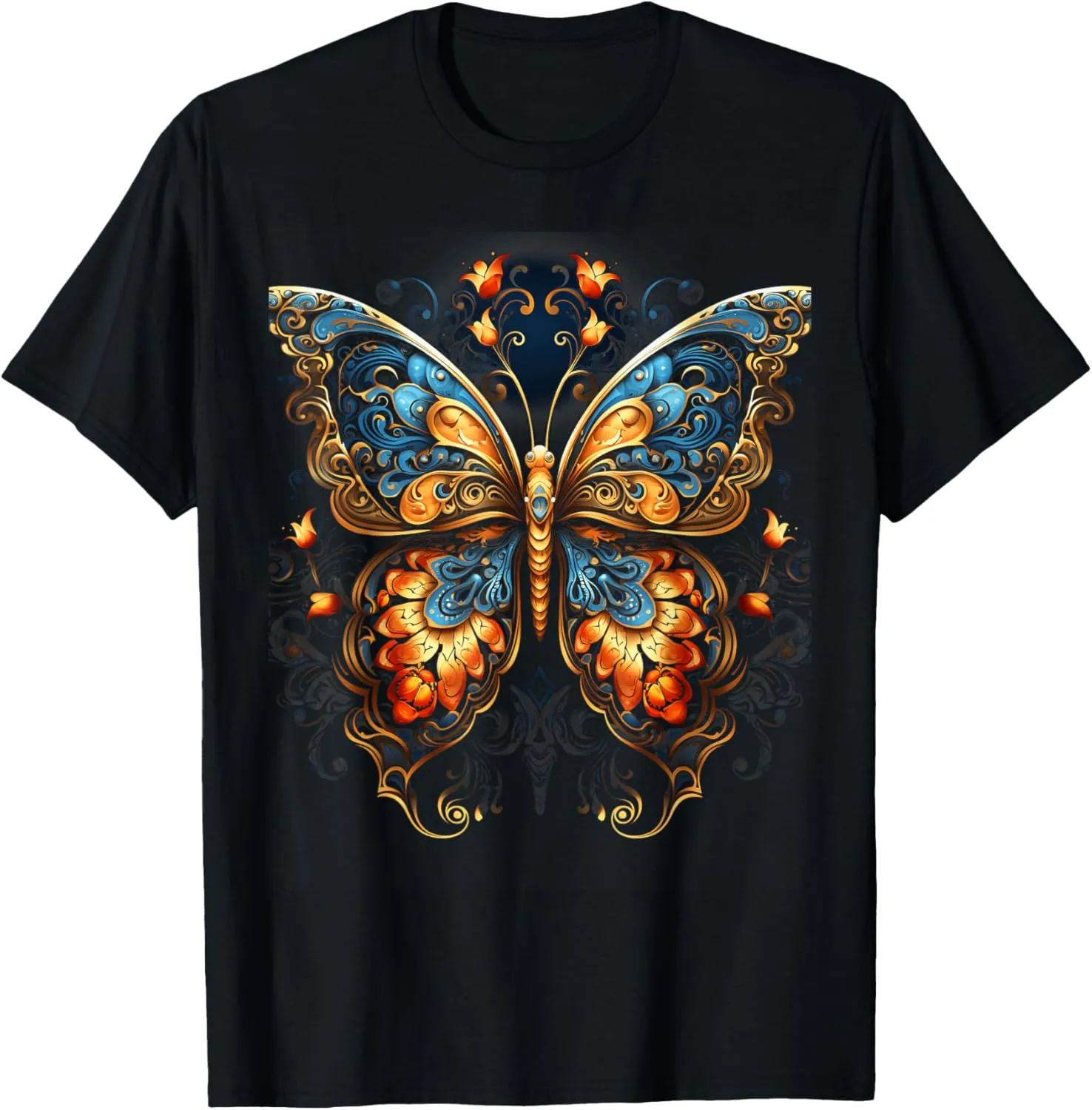 Floral Butterfly Animal Graphic Tees for Men Women T-Shirt