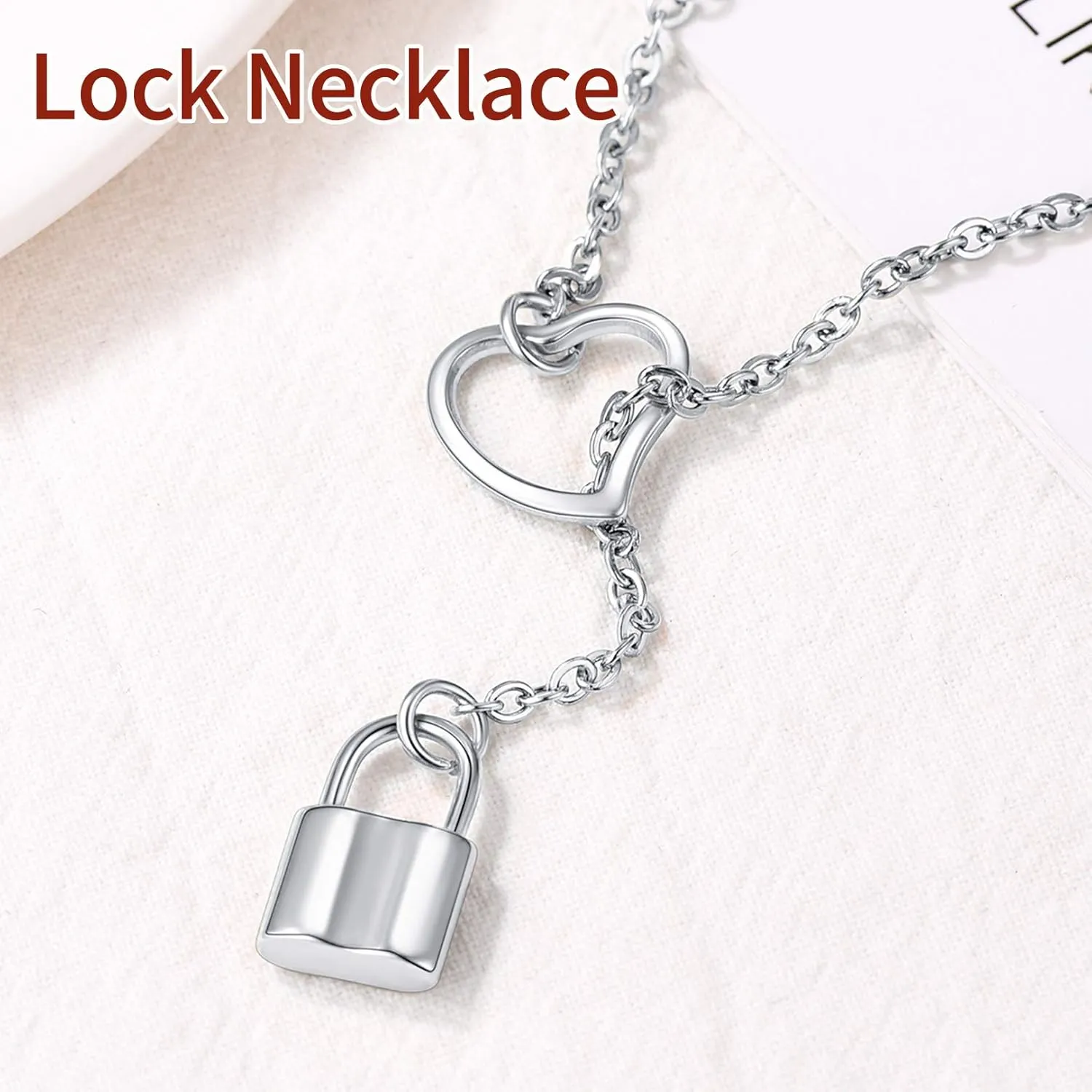 FOCALOOK Lariat Y-Necklaces | Long Necklaces for Women | Long Black Necklaces | Gold Necklaces for Women | Drop Heart Necklaces for Women | Front Adjustable Long Chain Necklace
