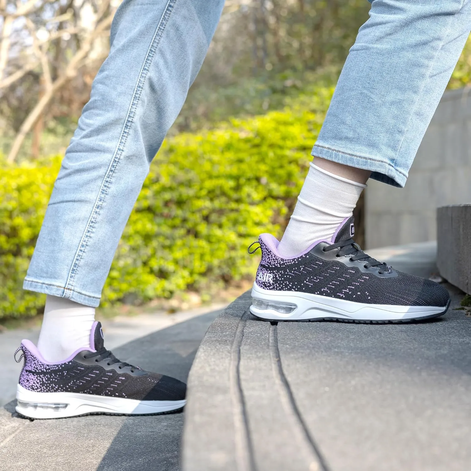 GANNOU Wide Toe Box Shoes Women Running Sneakers Wide Width Air Walking Tennis Shoes for Gym Workout Fitness