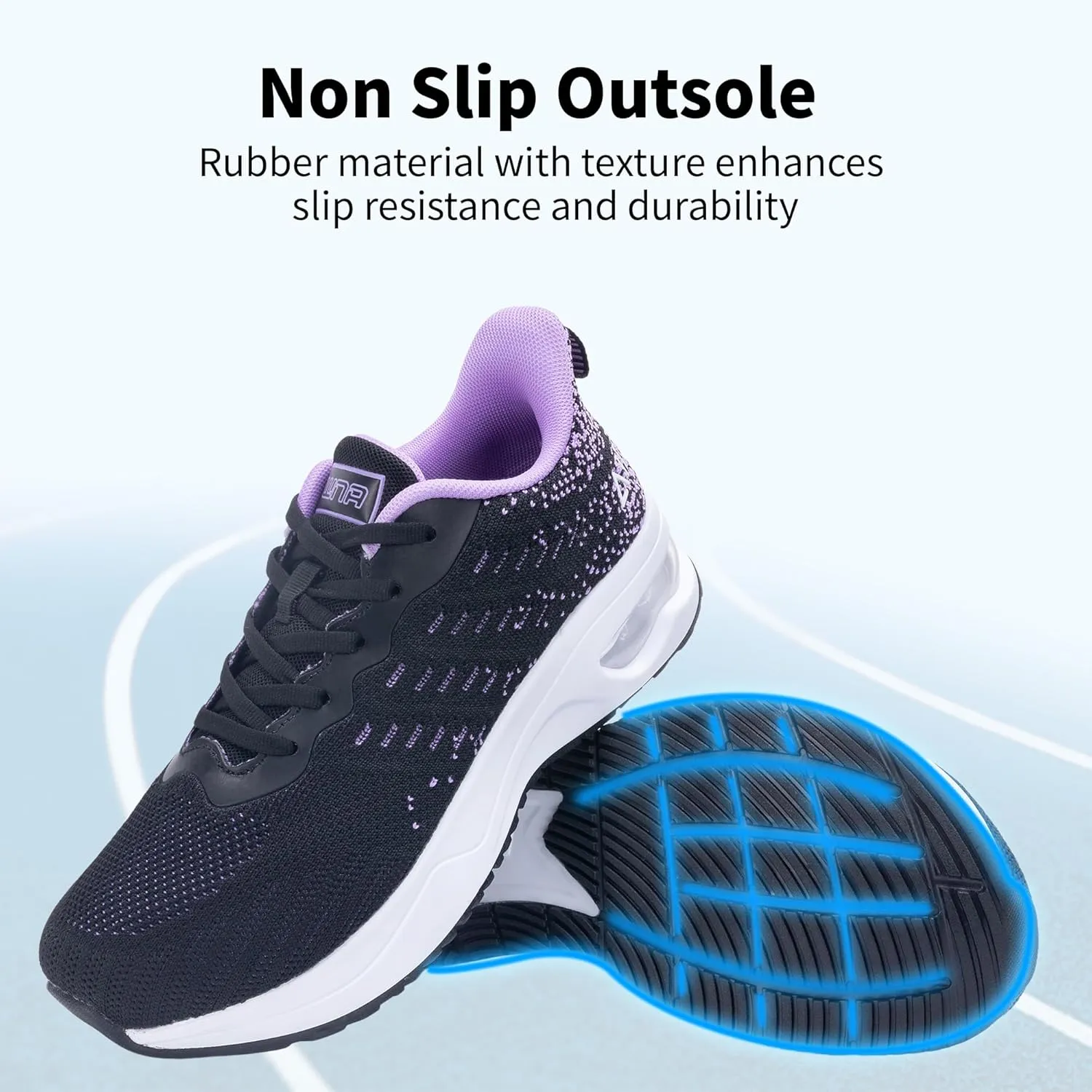 GANNOU Wide Toe Box Shoes Women Running Sneakers Wide Width Air Walking Tennis Shoes for Gym Workout Fitness
