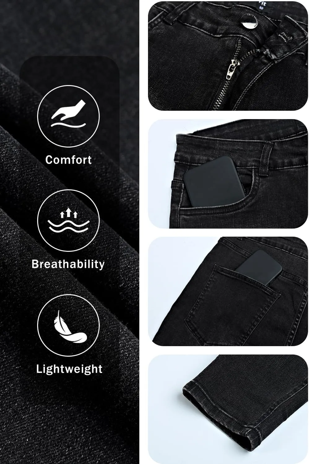 GINGTTO Mens Skinny Jeans Stretch Denim Jeans for Men