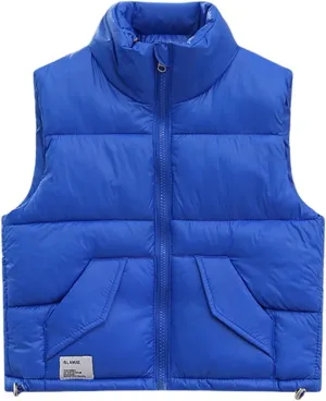 Girls Puffer Vests Coat Boys Sleeveless Thicken Padded Jacket Lightweight Winter Coat