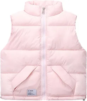 Girls Puffer Vests Coat Boys Sleeveless Thicken Padded Jacket Lightweight Winter Coat