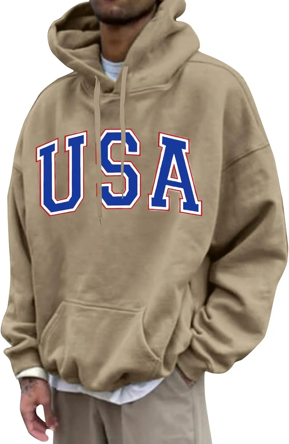 GOFULY Men'S Fashion Hoodies & Sweatshirts Palm Tree Print Fall Fleece Sweatshirts Streetwear Long Sleeve Pullover Hoodie